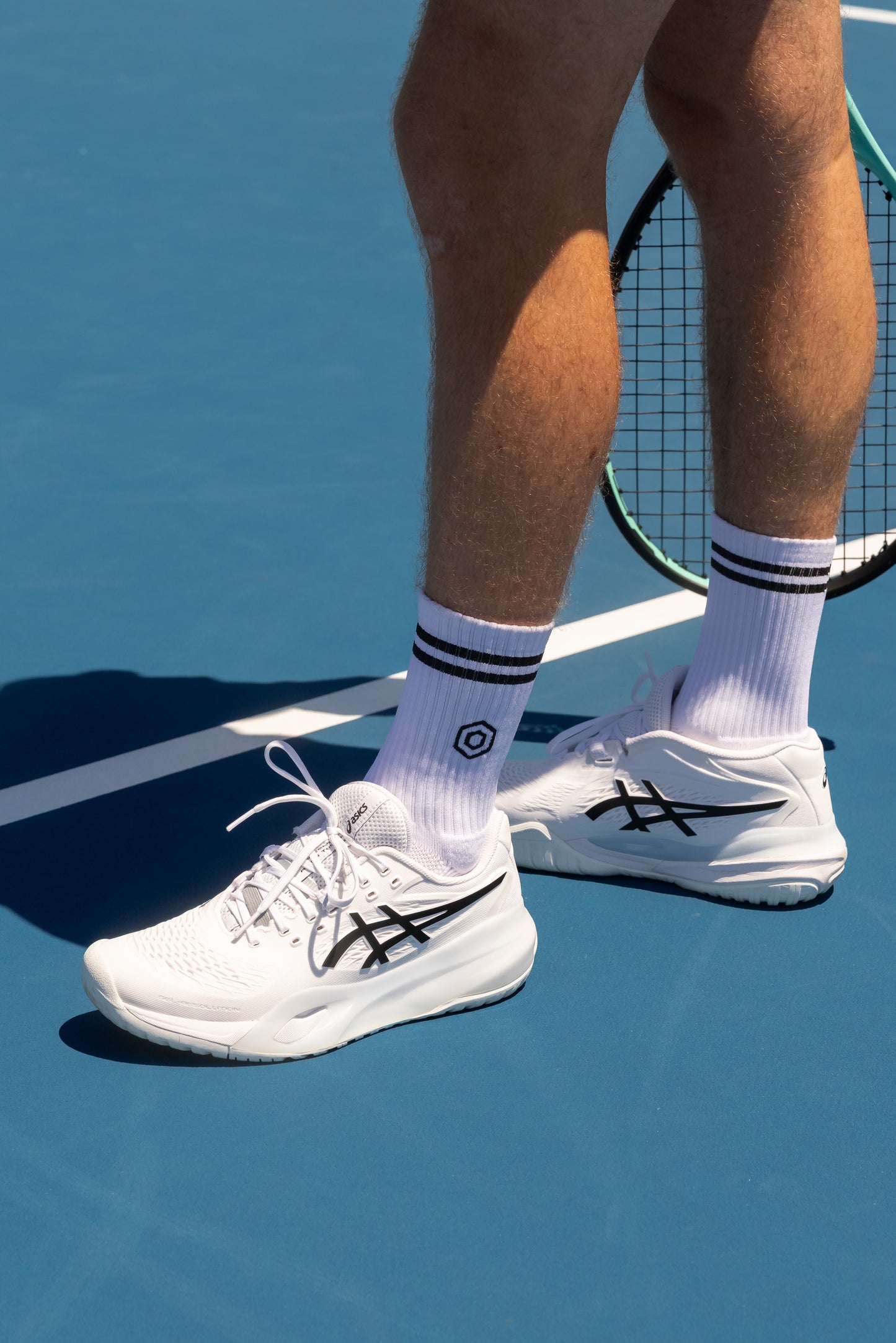 HiveGrip Premium Anti-Slip Tennis Socks | White