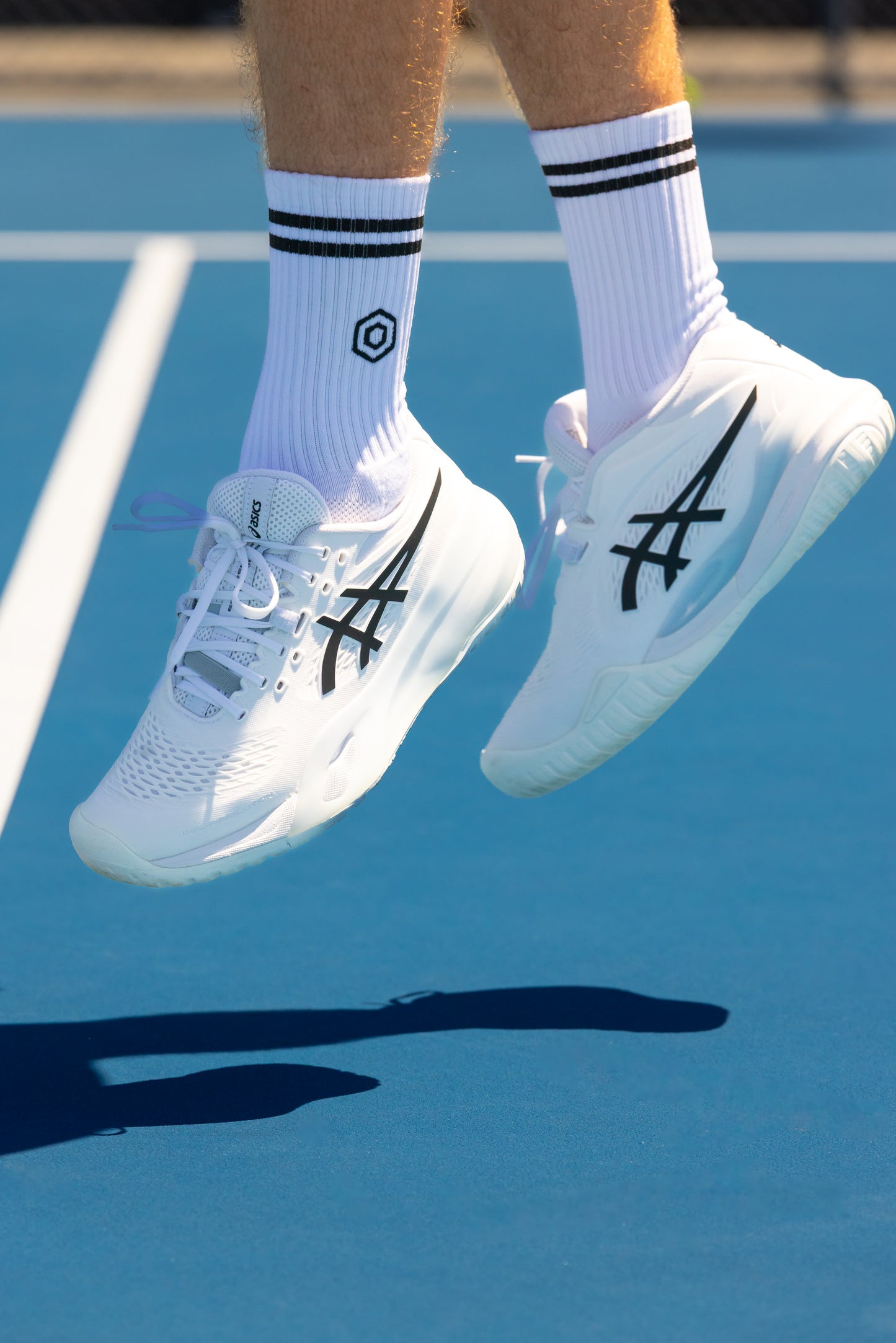 HiveGrip Premium Anti-Slip Tennis Socks | White