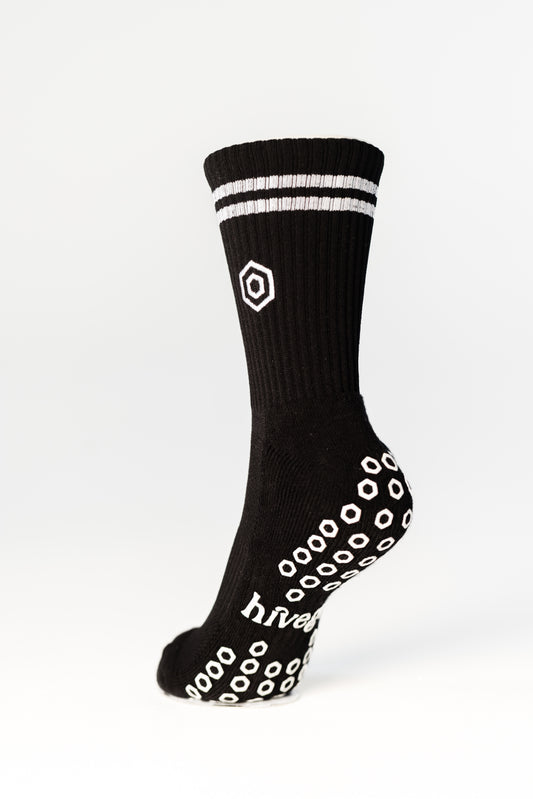 HiveGrip Premium Anti-Slip Tennis Socks | Black
