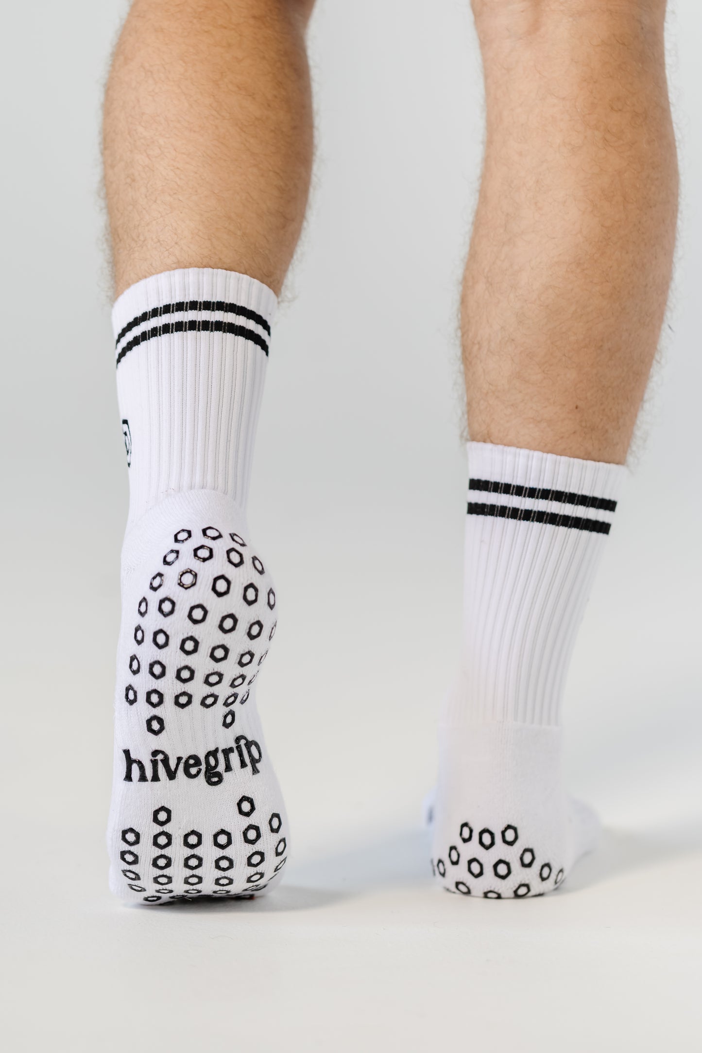 HiveGrip Premium Anti-Slip Tennis Socks | White