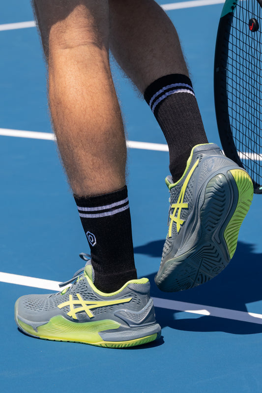 HiveGrip Premium Anti-Slip Tennis Socks | Black
